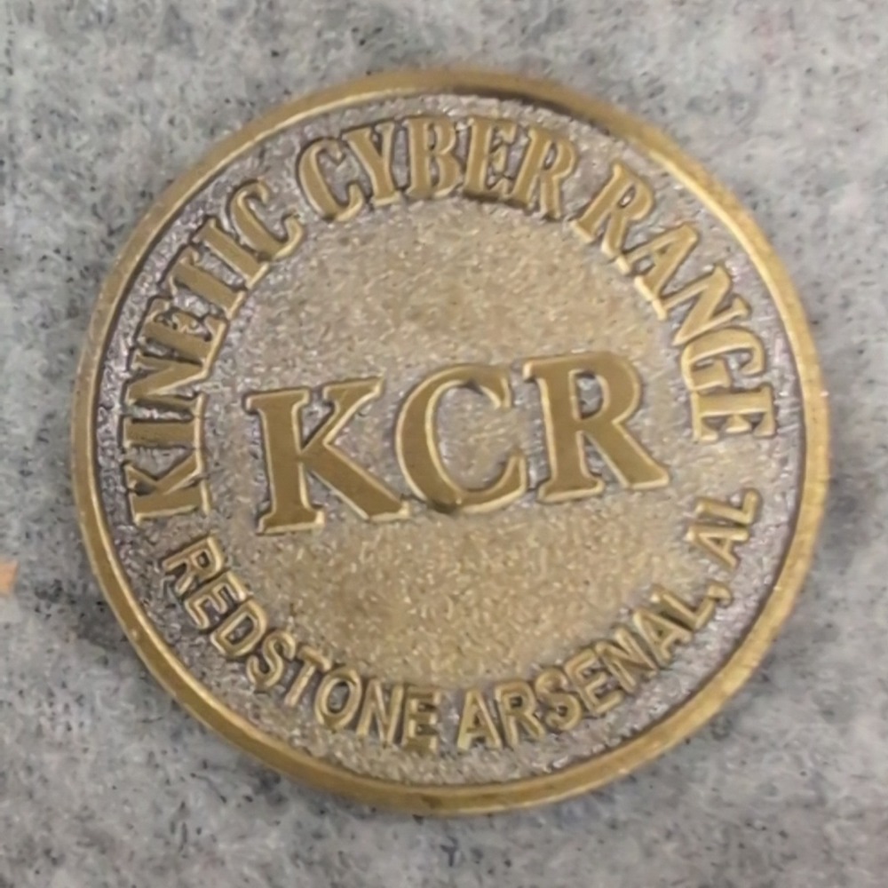 Kinetic Cyber Range KCR Redstone Arsenal AL FBI Challenge Coin DOJ Metal